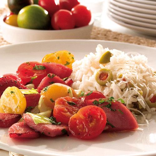 Falukorvsmix med ris