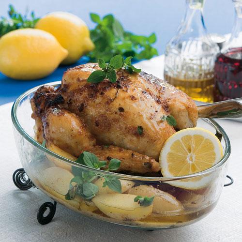 Citronkyckling med klyftpotatis