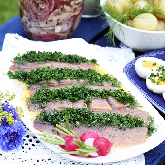 Matjessill med örter och brynt smör