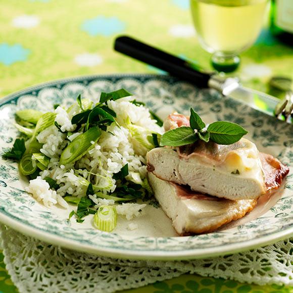 Kycklingfilé med ost och skinka