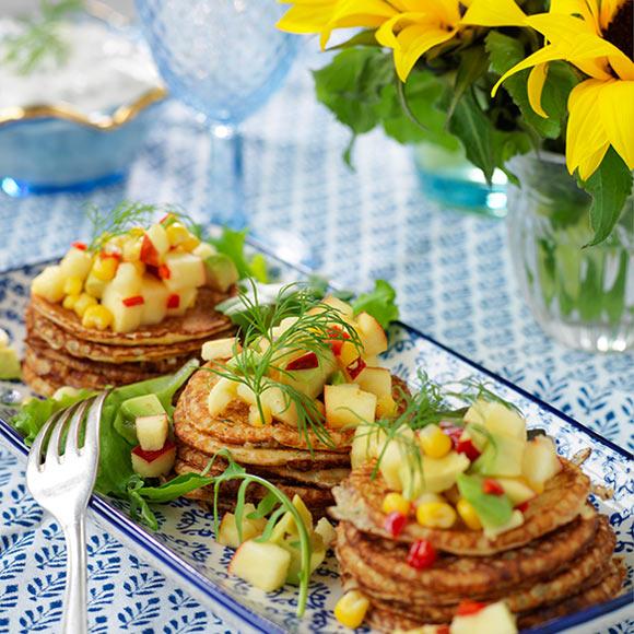 Haloumiplättar med chilisalsa