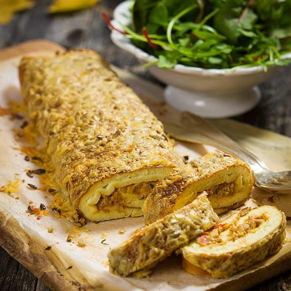 Gratinerad svamprulltårta