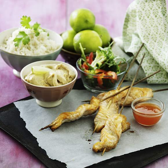 Laxspett med jordnötssås