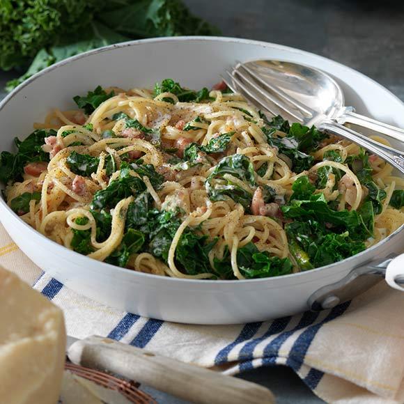 Carbonara med svartkål