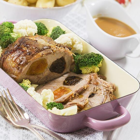 Fruktspäckad fläskkarré