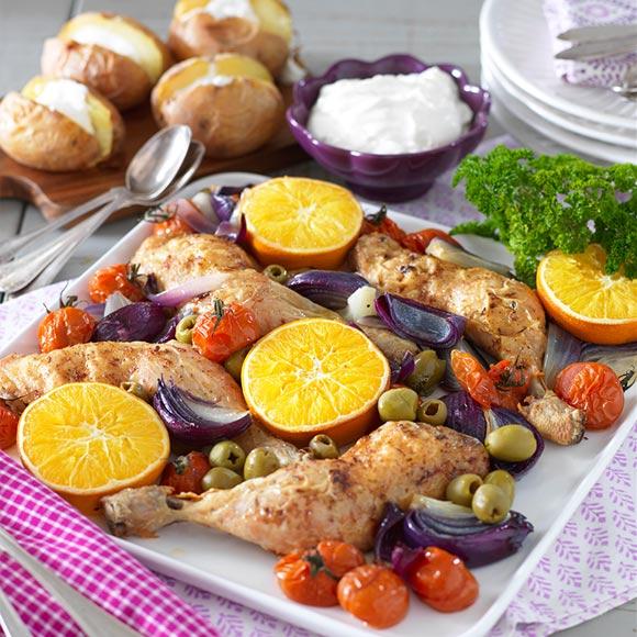 Kycklingklubbor med apelsin