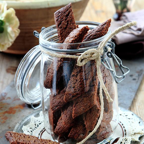 Chokladsnitt med brun farin