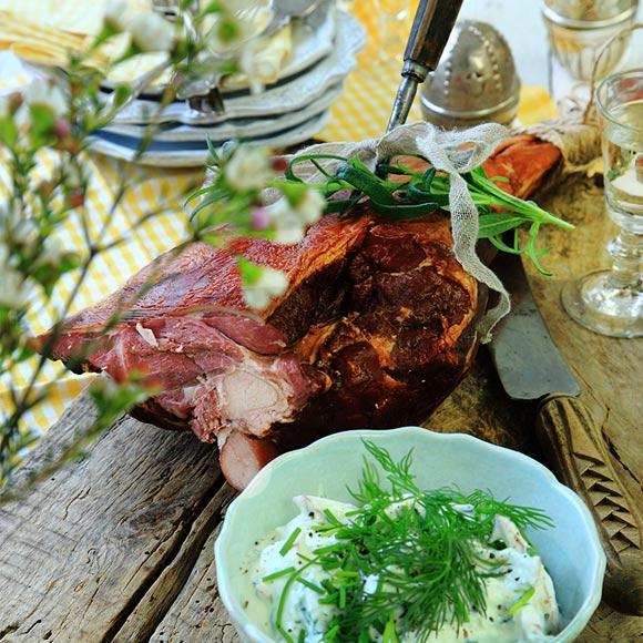 Rökt fårfiol med äppeltzatziki