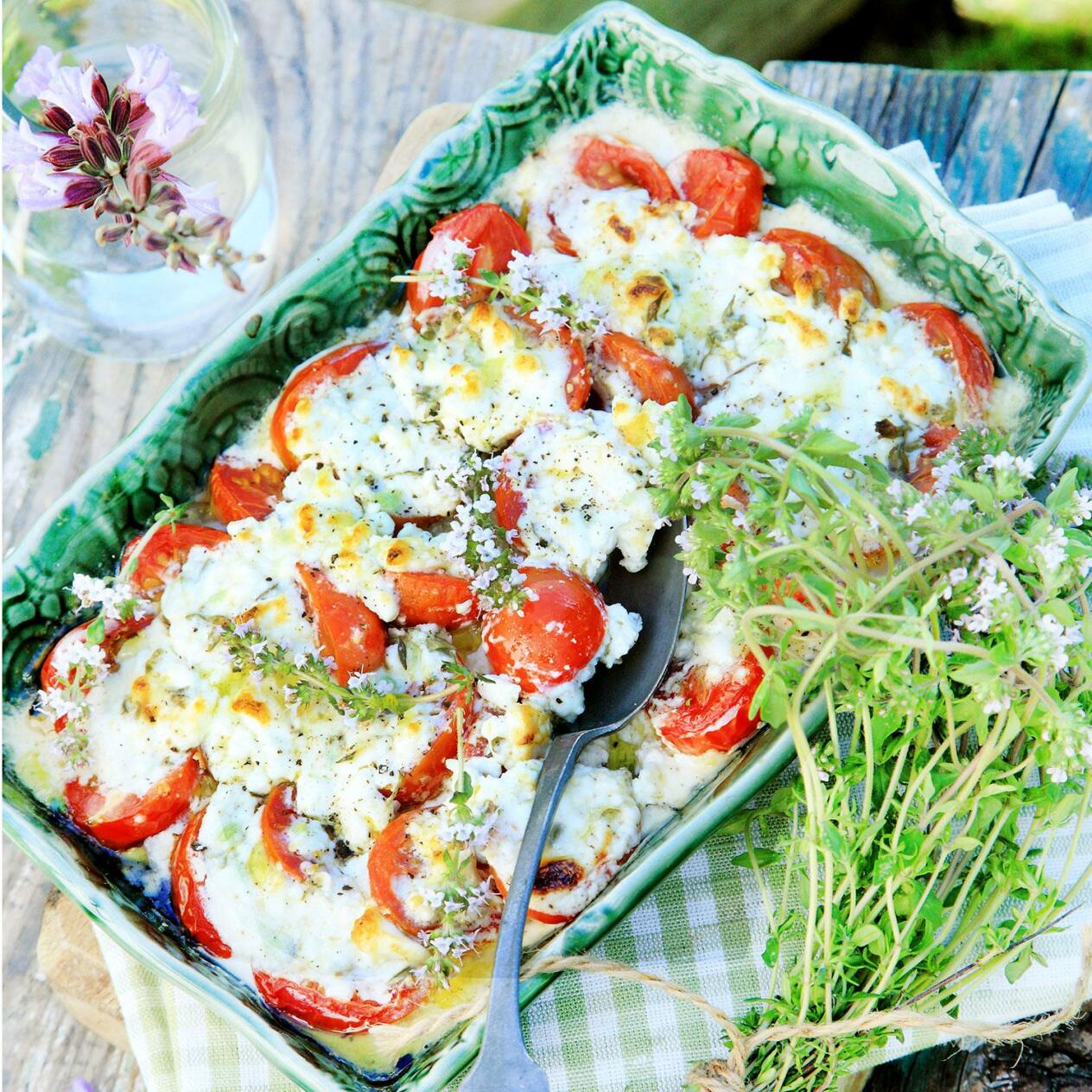 Gratinerade tomater med fetaost