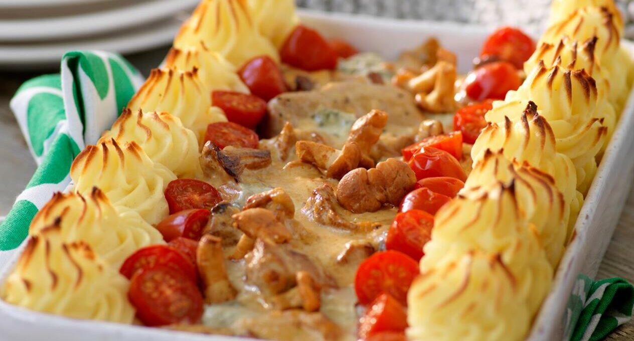 Fläskfilé med kantarellsås och potatismos