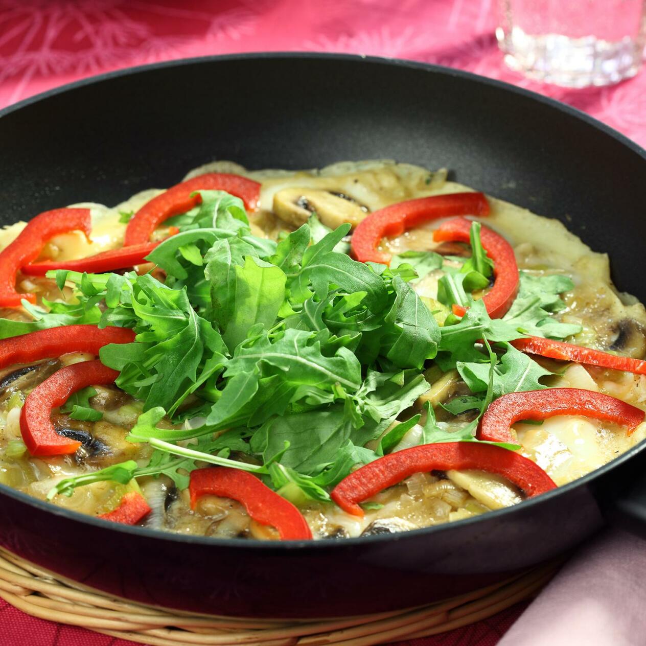 Svamp- och purjolöksomelett