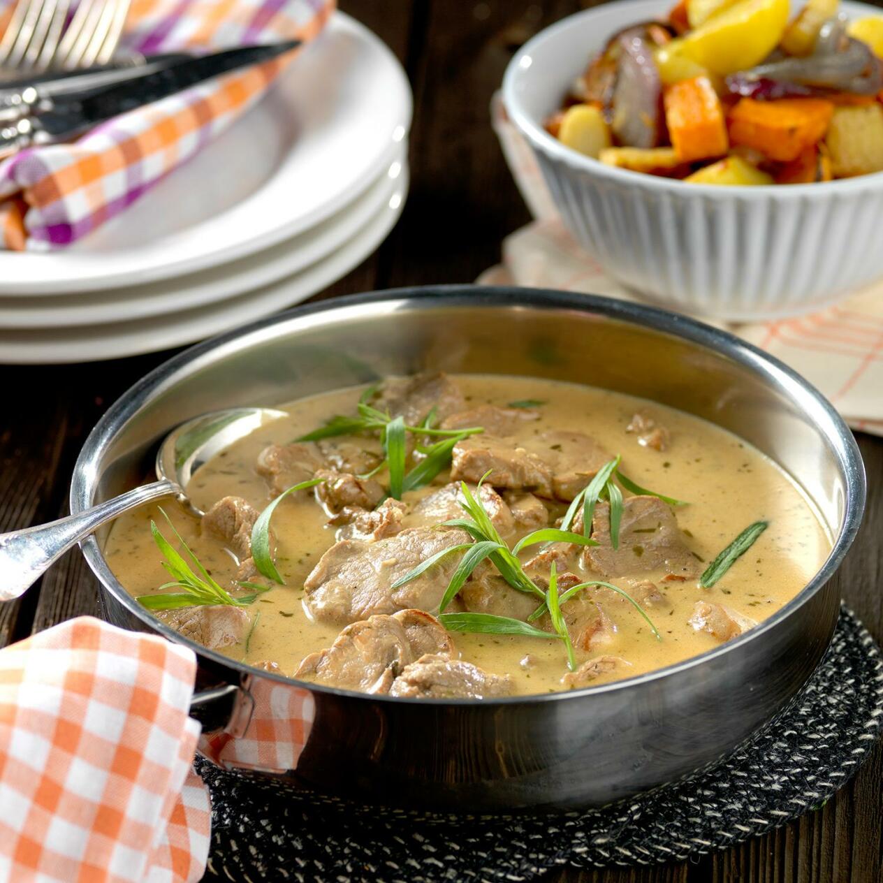 Fläskfilégryta med dragon