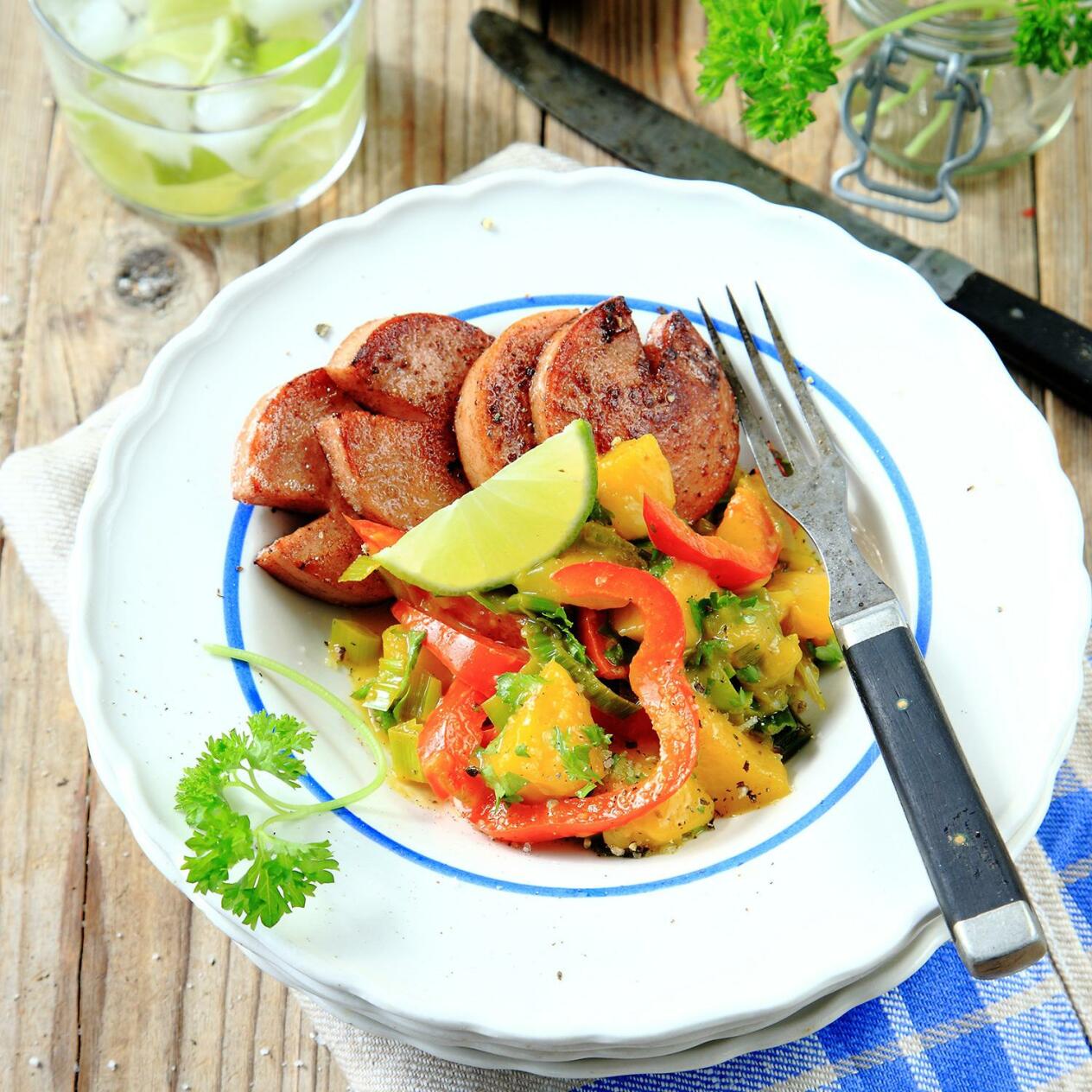 Falukorv med mangofräs