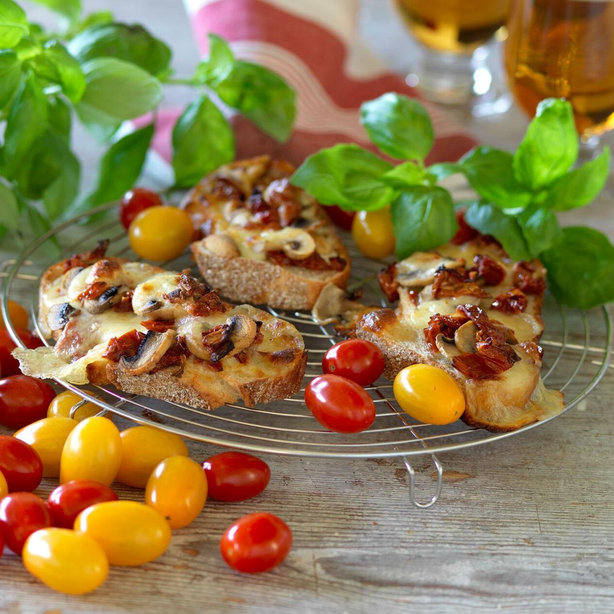 Mozzarellamackor med svamp