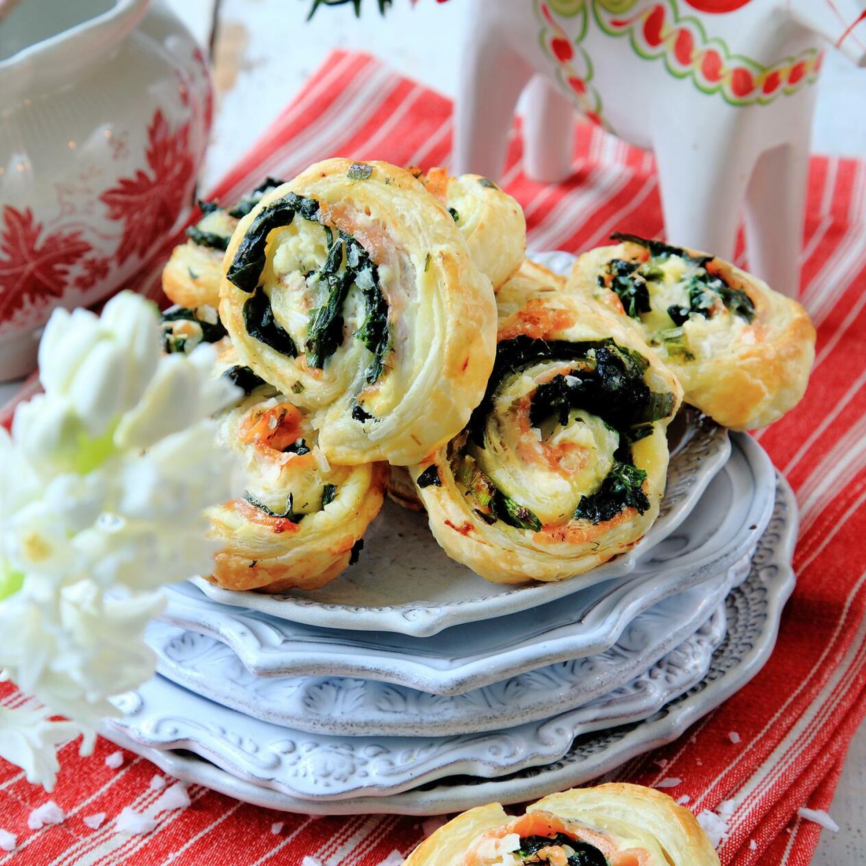 Frasiga gravlaxsnurror med spenat