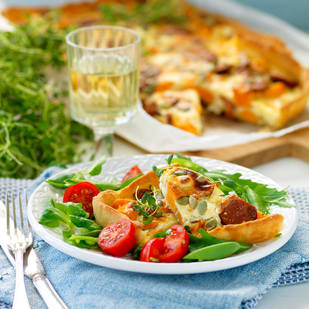 Spännande sötpotatispaj med chorizo