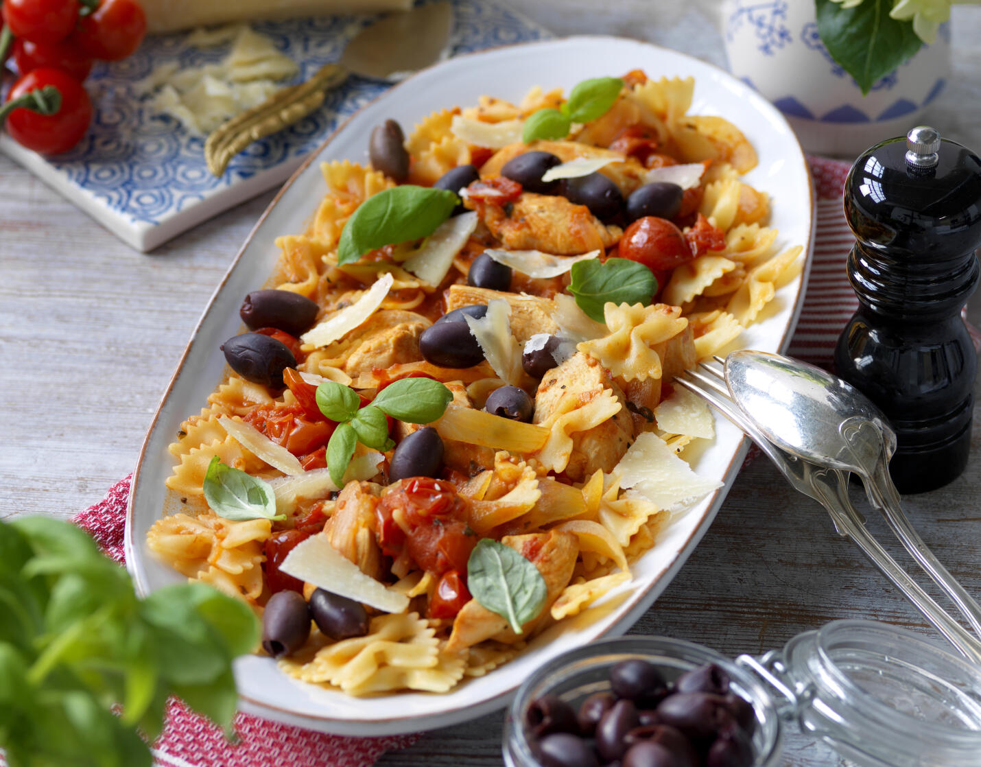 Toscansk kyckling med pasta