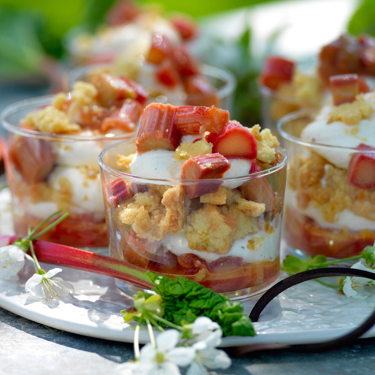 Festlig rabarber i glas