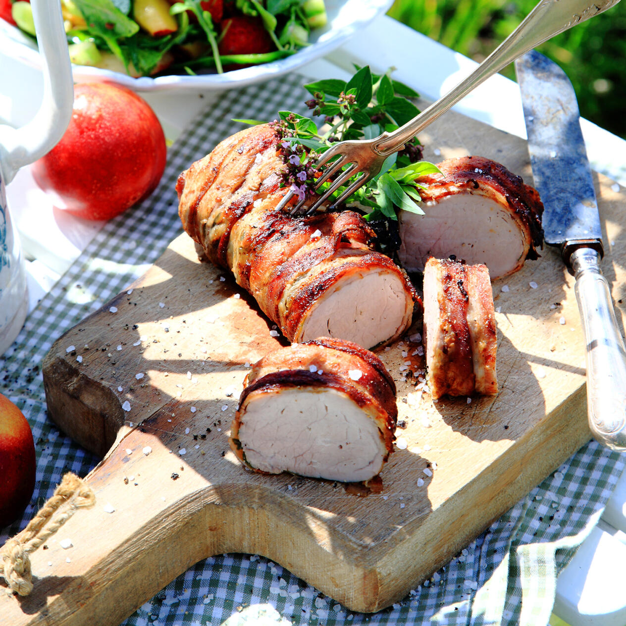 Baconlindad fläskfilé