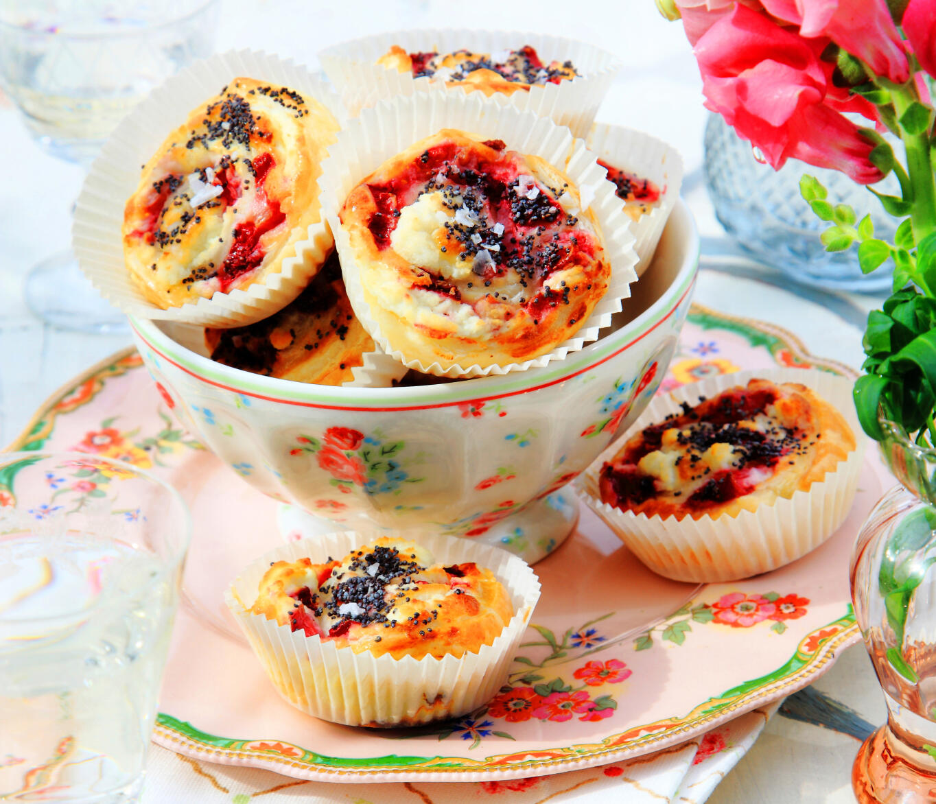 Frasiga getostsnurror med jordgubbar