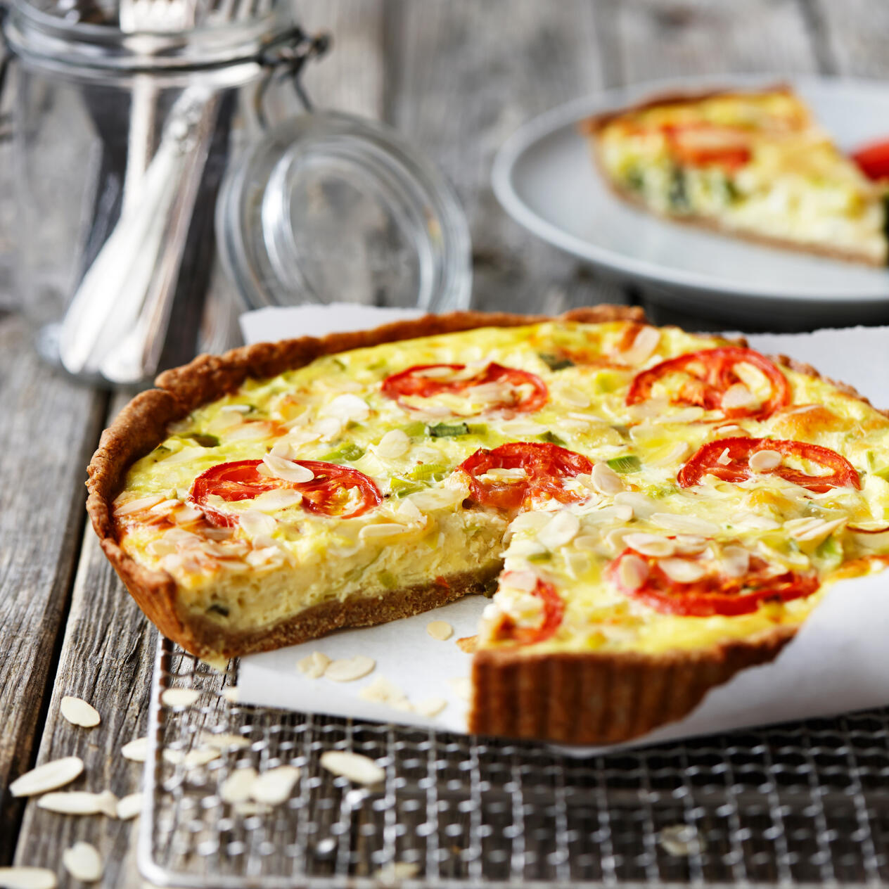 Paj med purjo och mozzarella