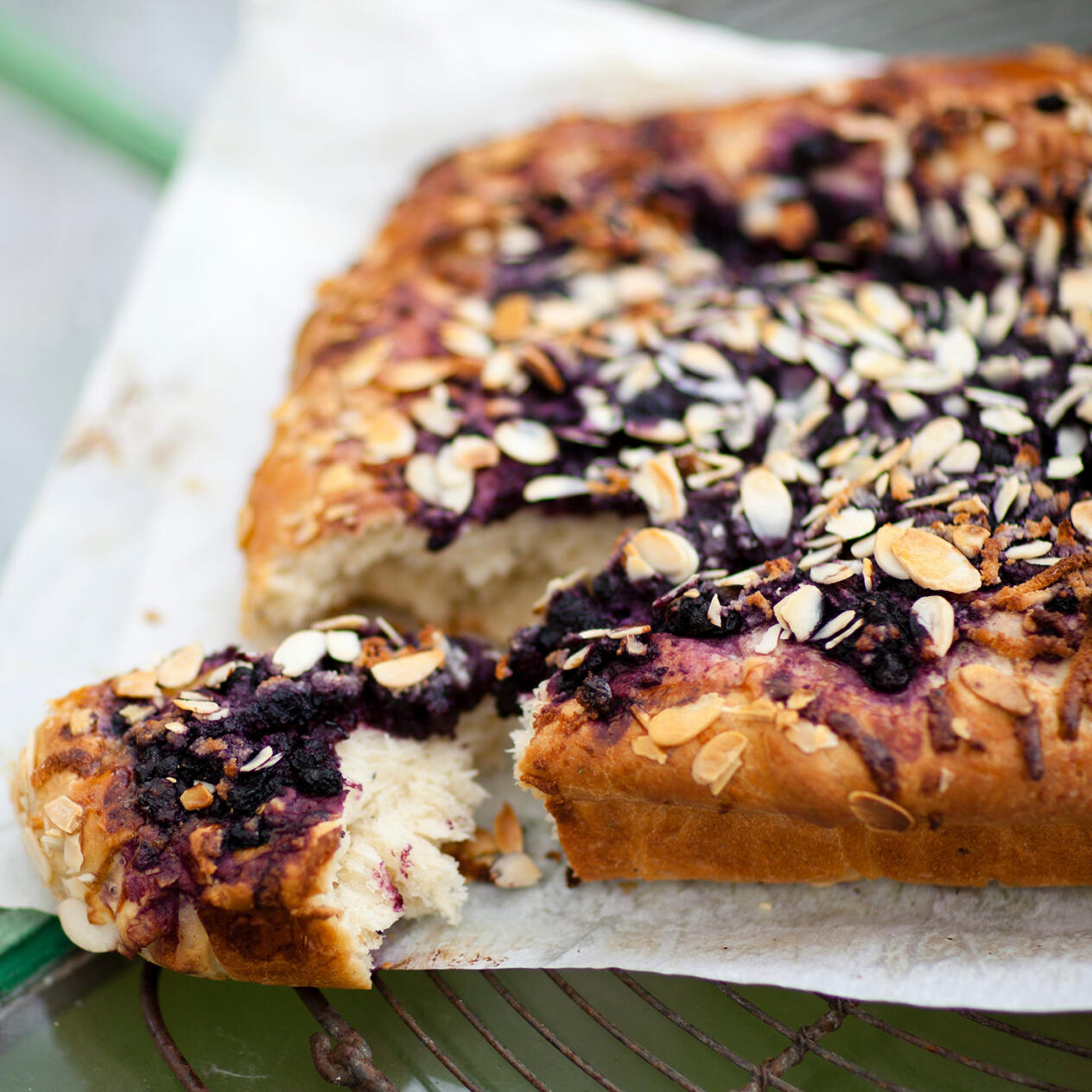 Blåbärsbulle i plåt