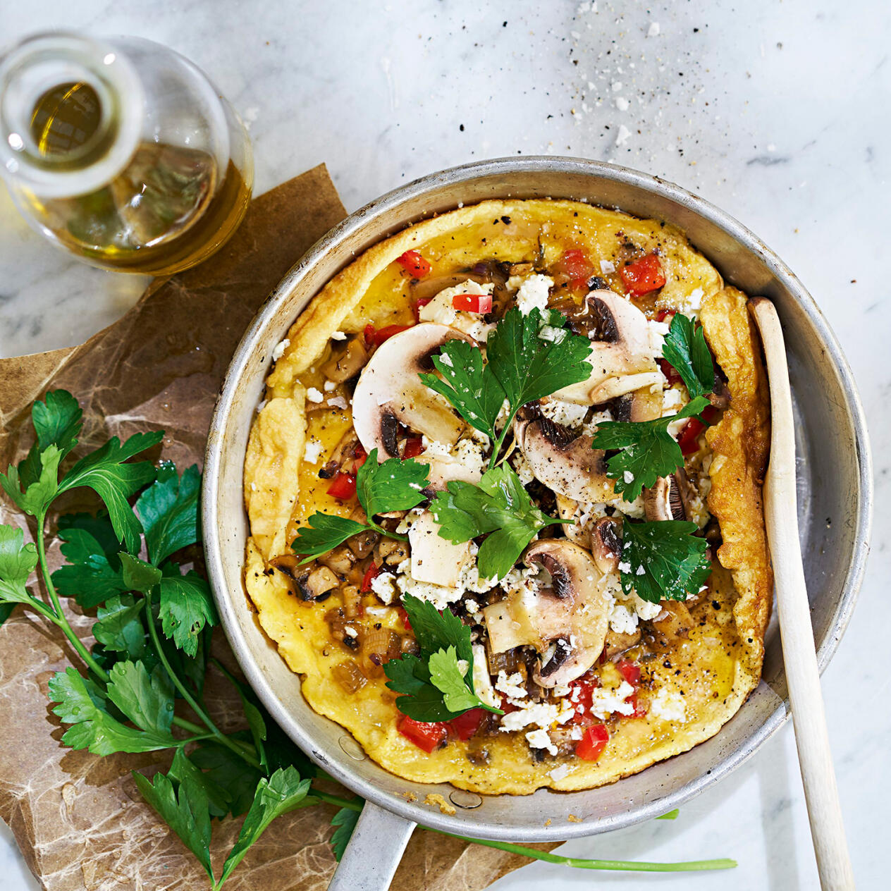 Omelett med skinka och ost