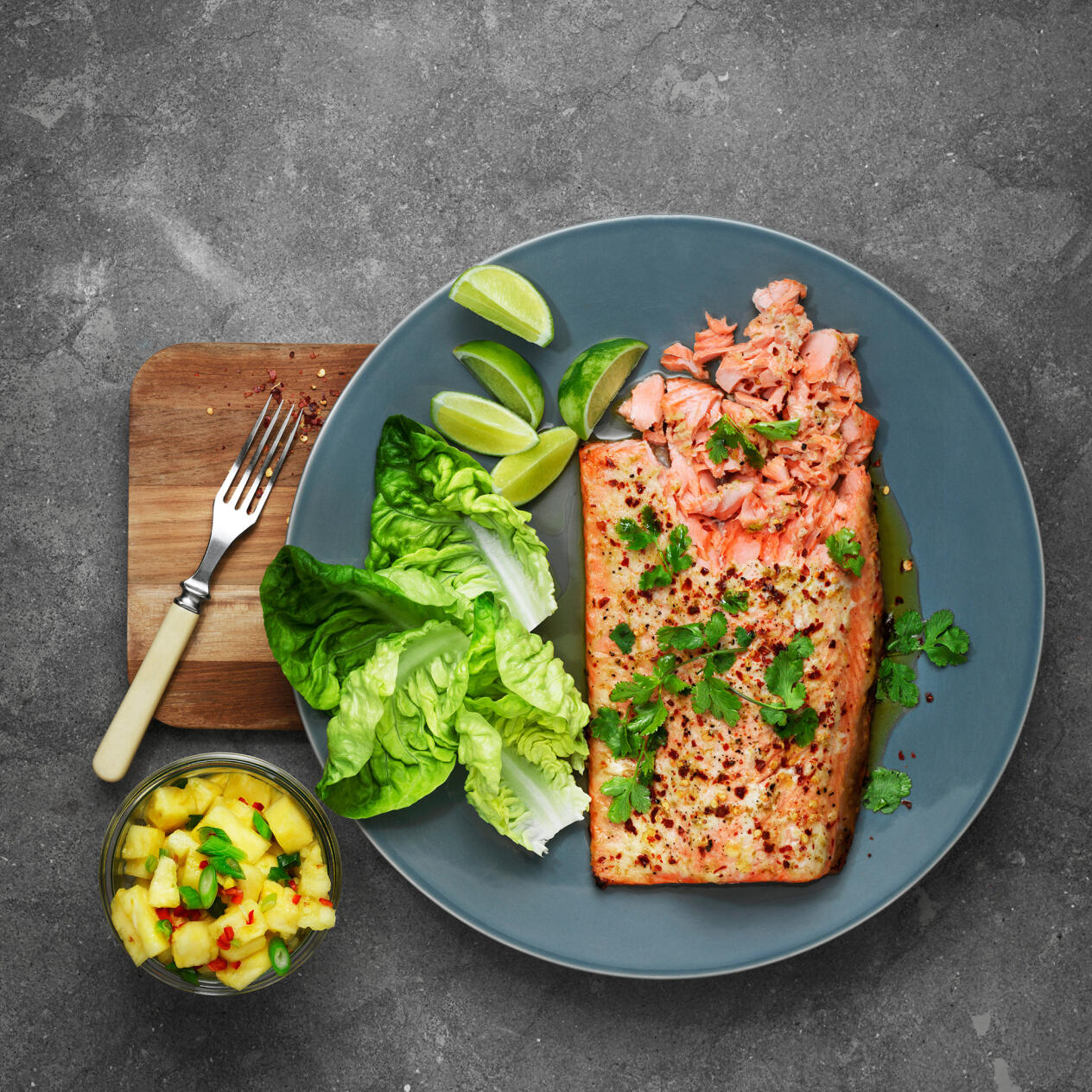 Pulled lax med ananassalsa