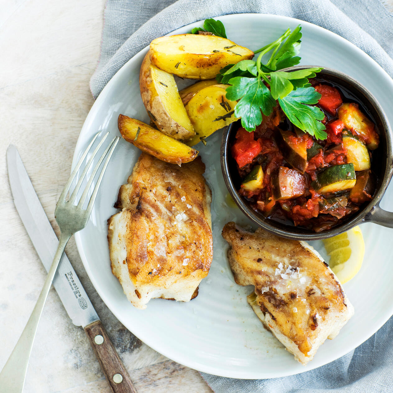 Stekt torsk  med ratatouille