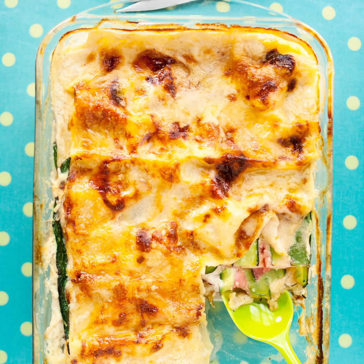 Lasagne med kassler och zucchini