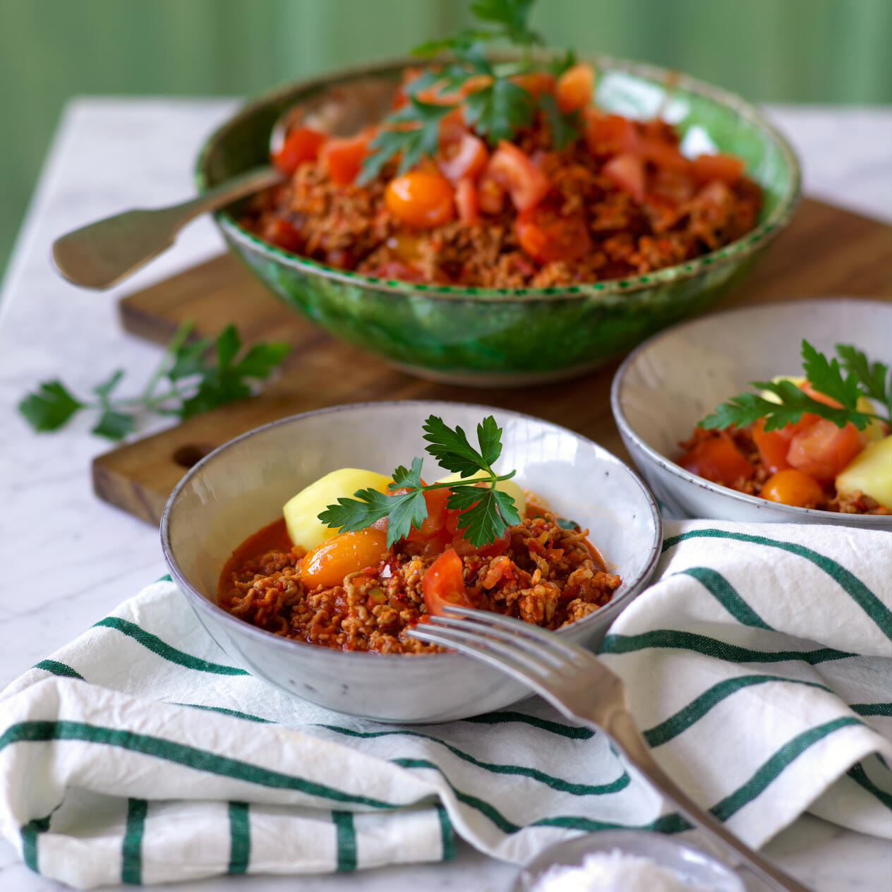 Köttfärsgryta med smak av ajvar relisch