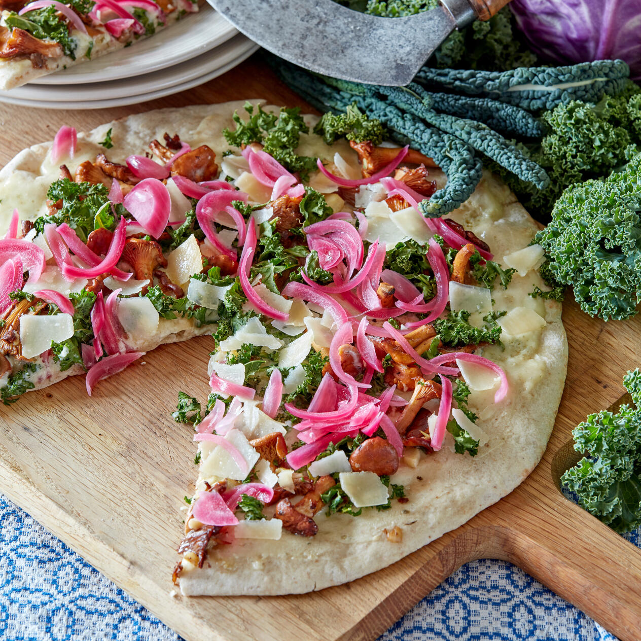 Pizza Bianco med svamp och ädelost