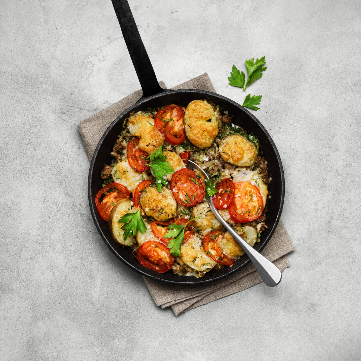 Ostgratinerad köttfärspanna