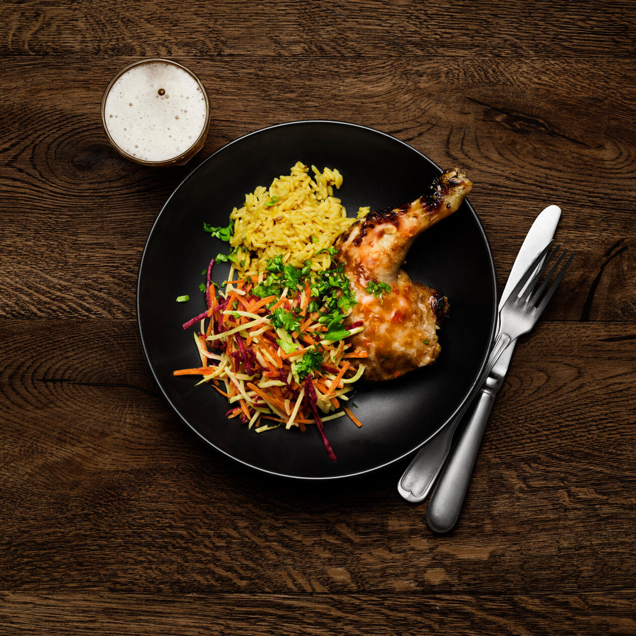 Ugnskyckling med dijondressade rotfrukter