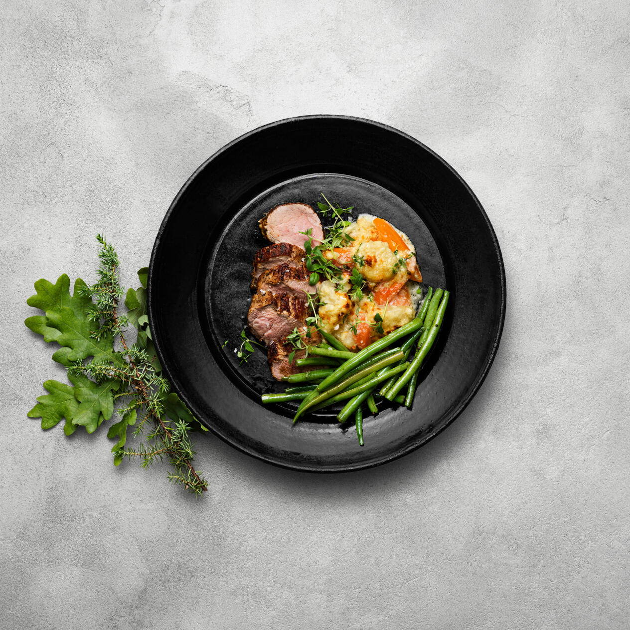 Fläskfilé med rotfruktsgratäng