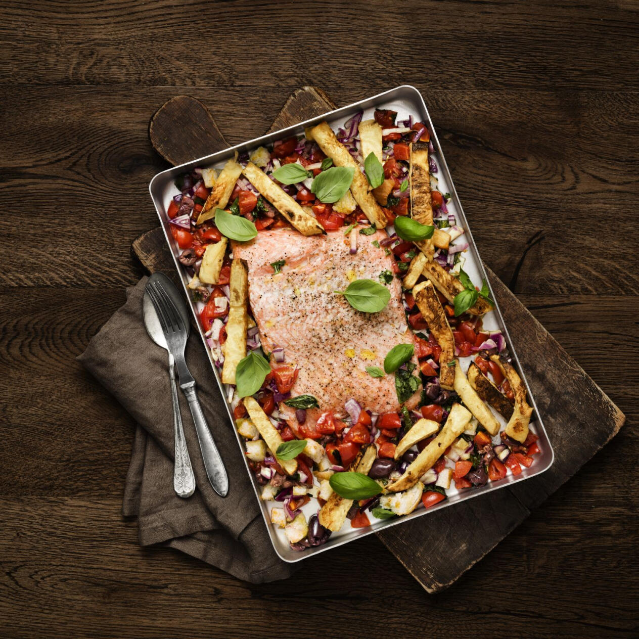 Toscansk lax i ugn med rotselleri