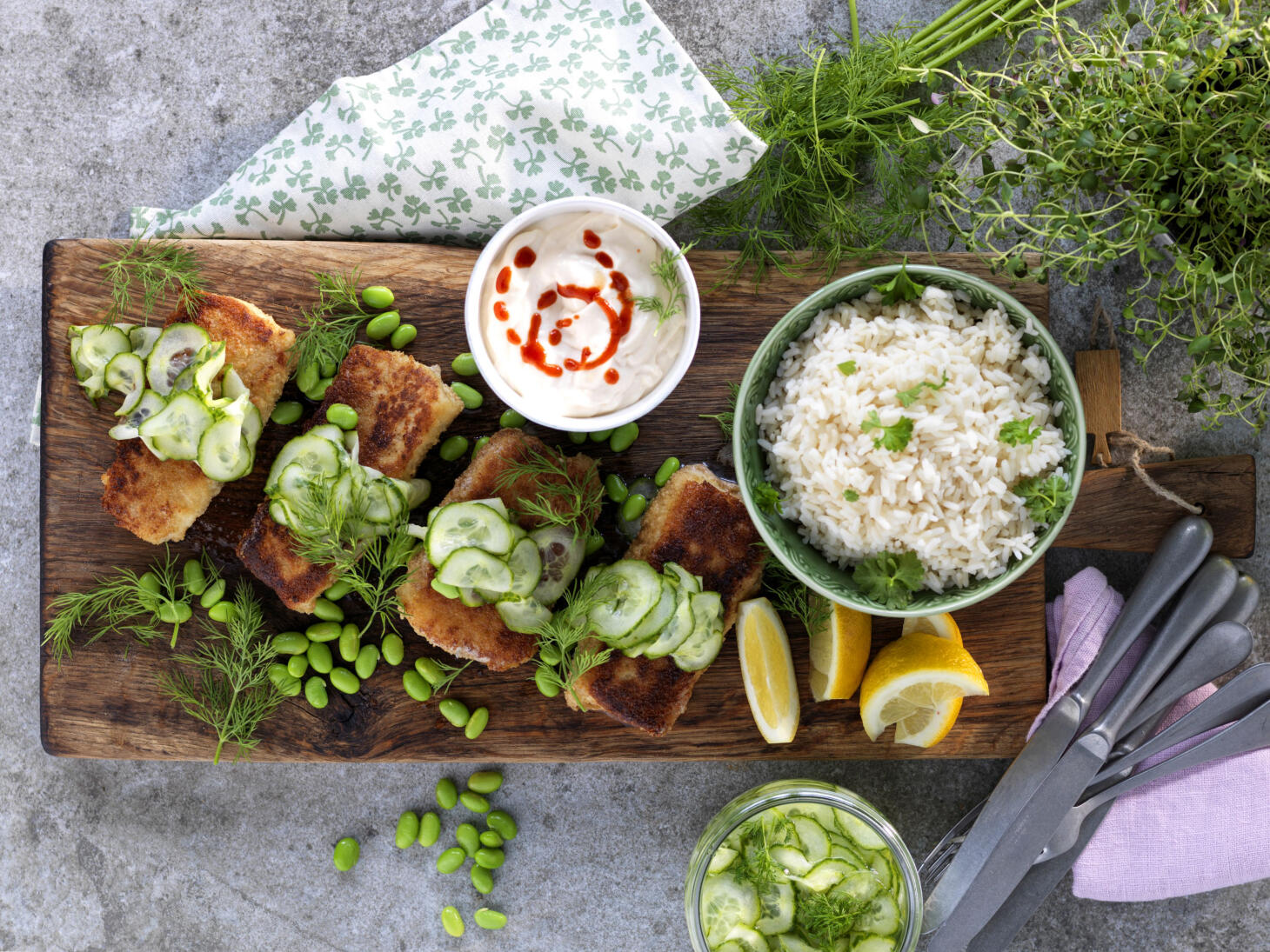 Panerad torskrygg med chilimajonnäs