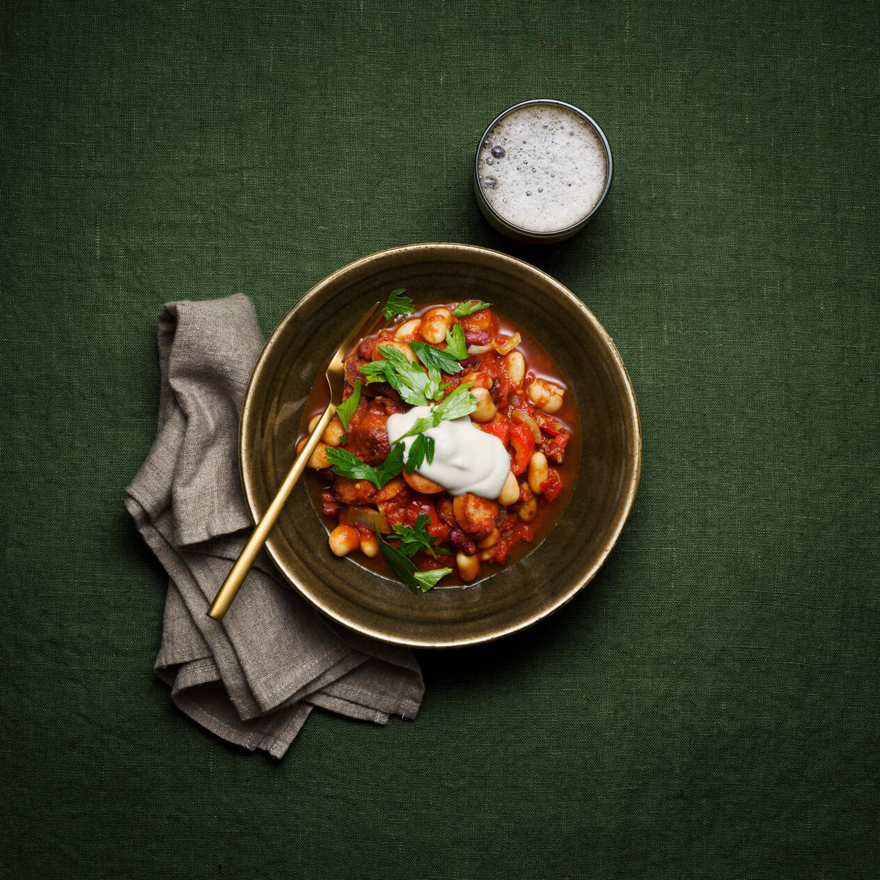 Chili con carne med kryddig korv