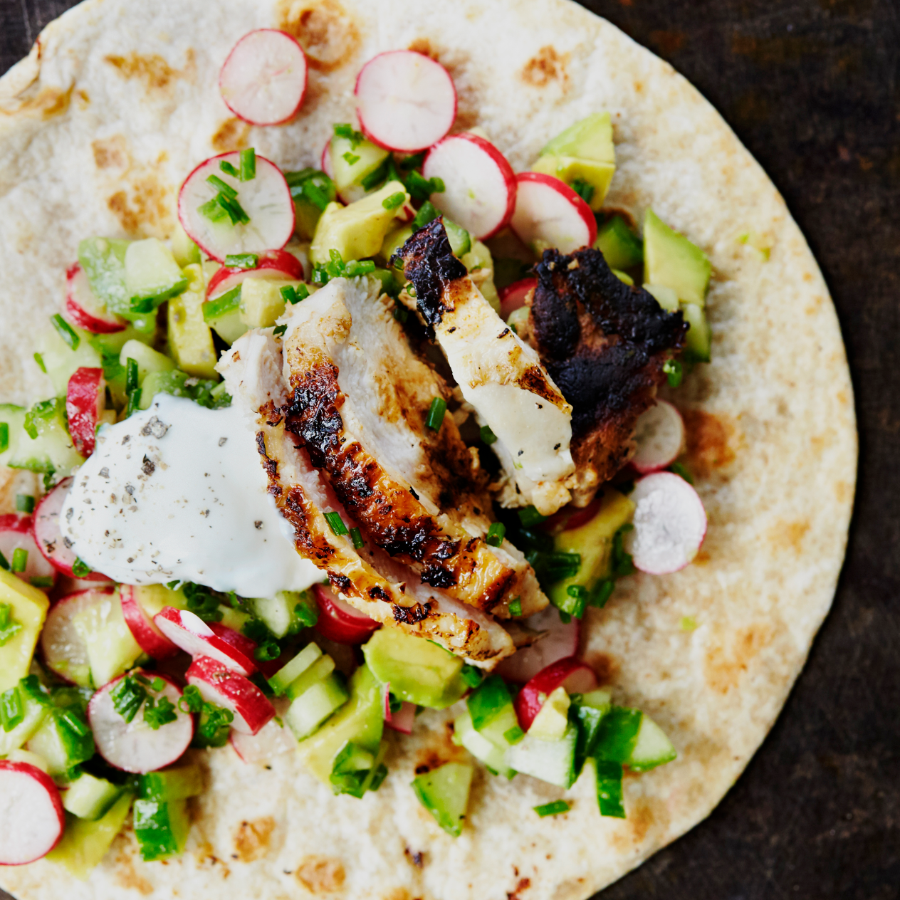 Tacos med tequilamarinerad kyckling