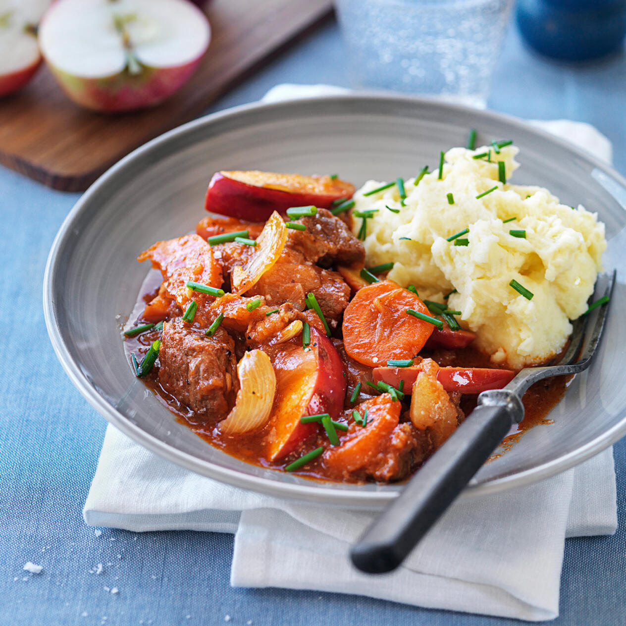 Fläskkarrégryta med mos