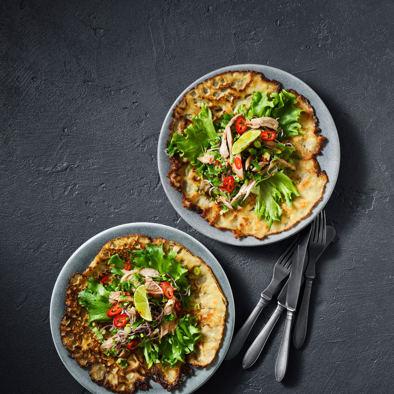 Asiatiska kycklingpannkakor