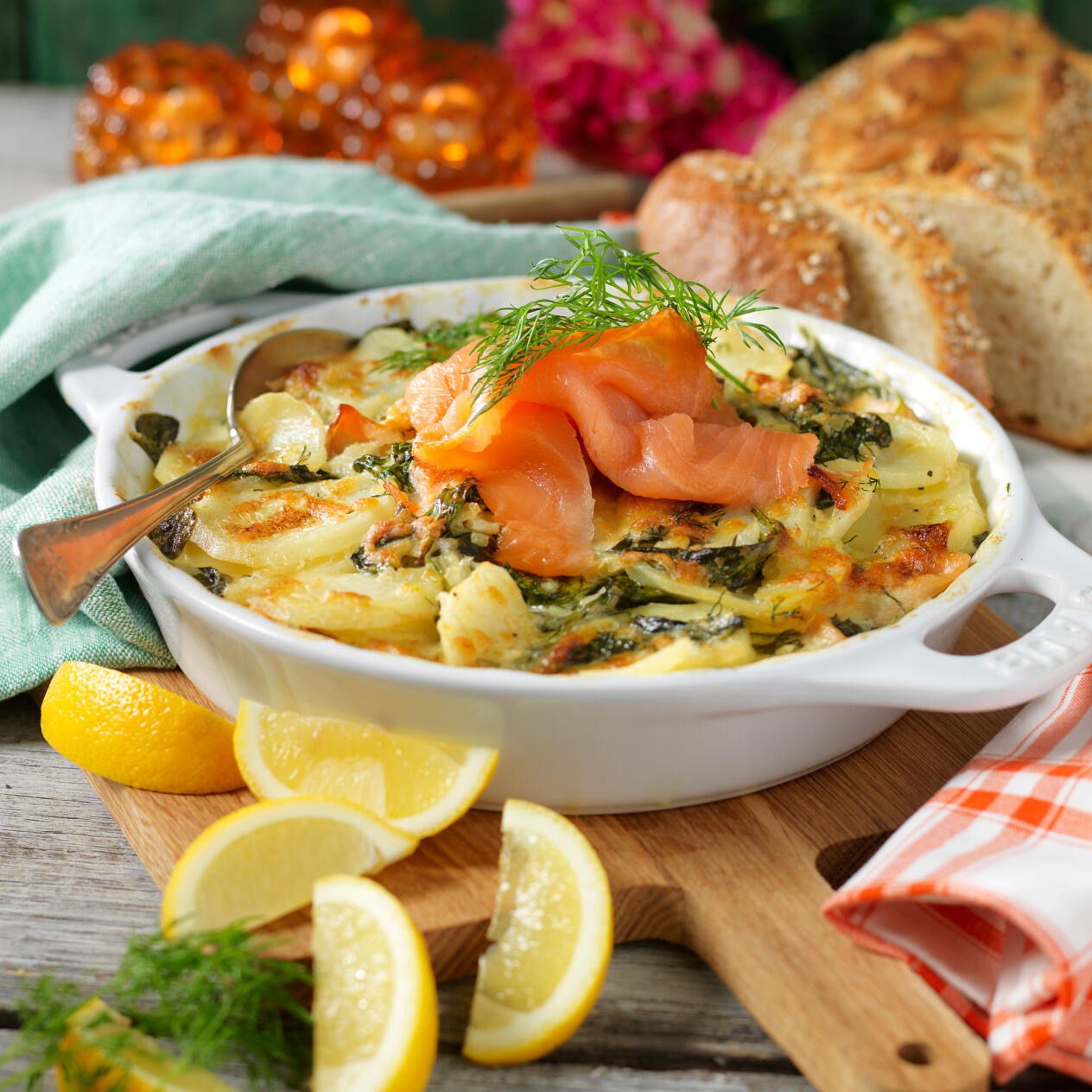 Laxgratäng med citron och dill