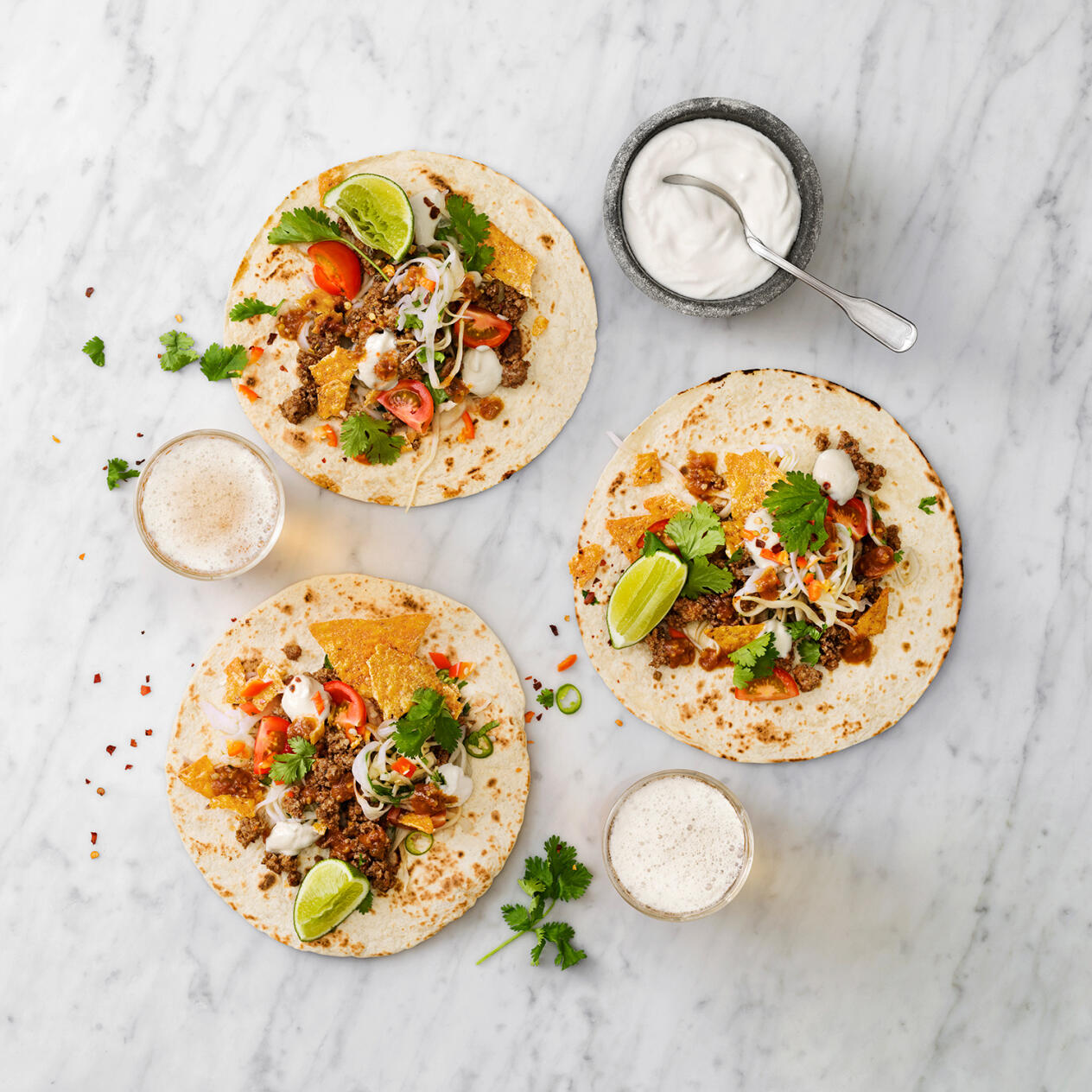 Fajitas med mexikansk kålsallad