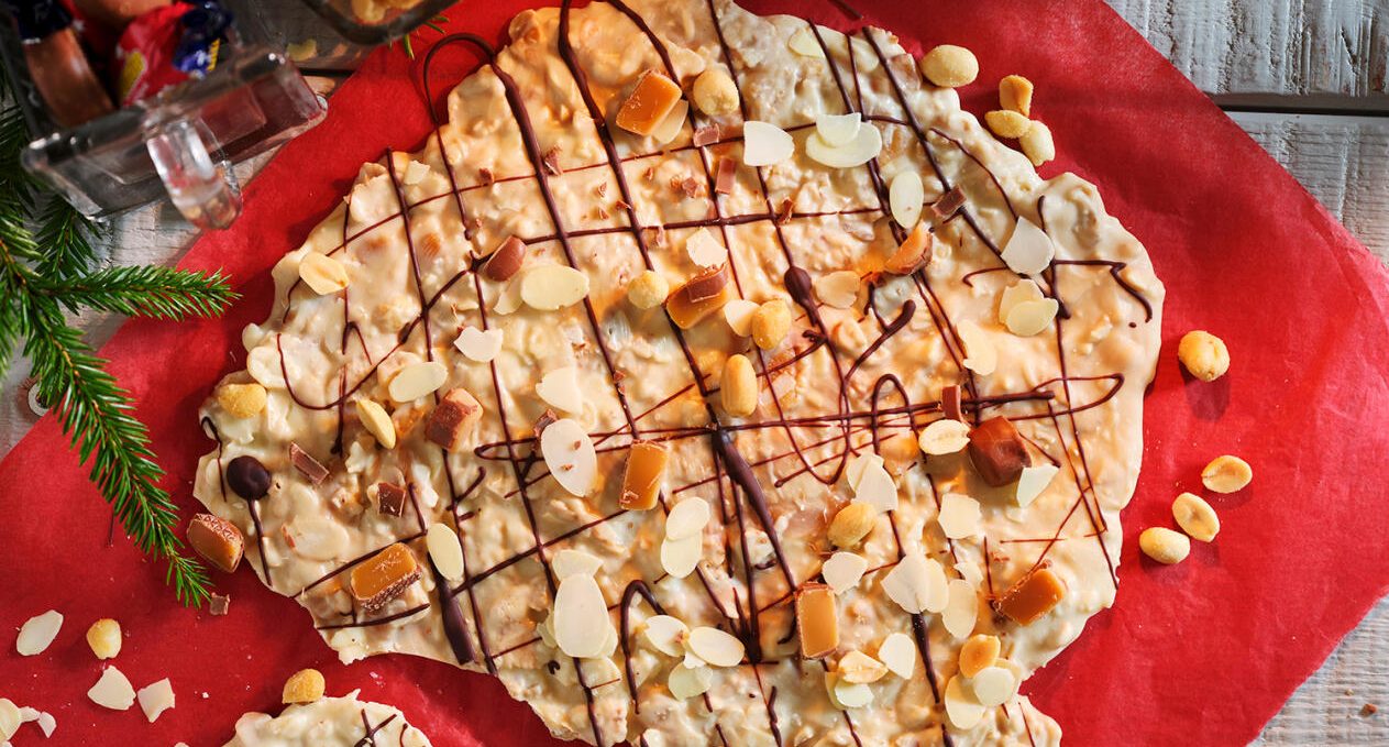 Chokladbräck med salta jordnötter och dumle