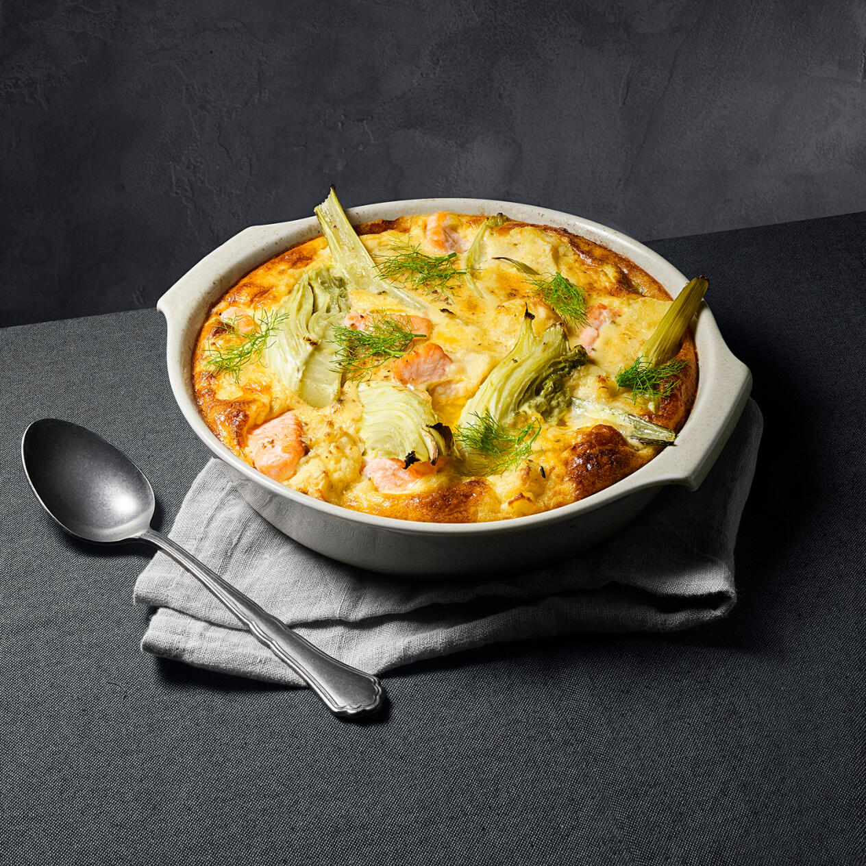 Laxpudding med fänkål och citron