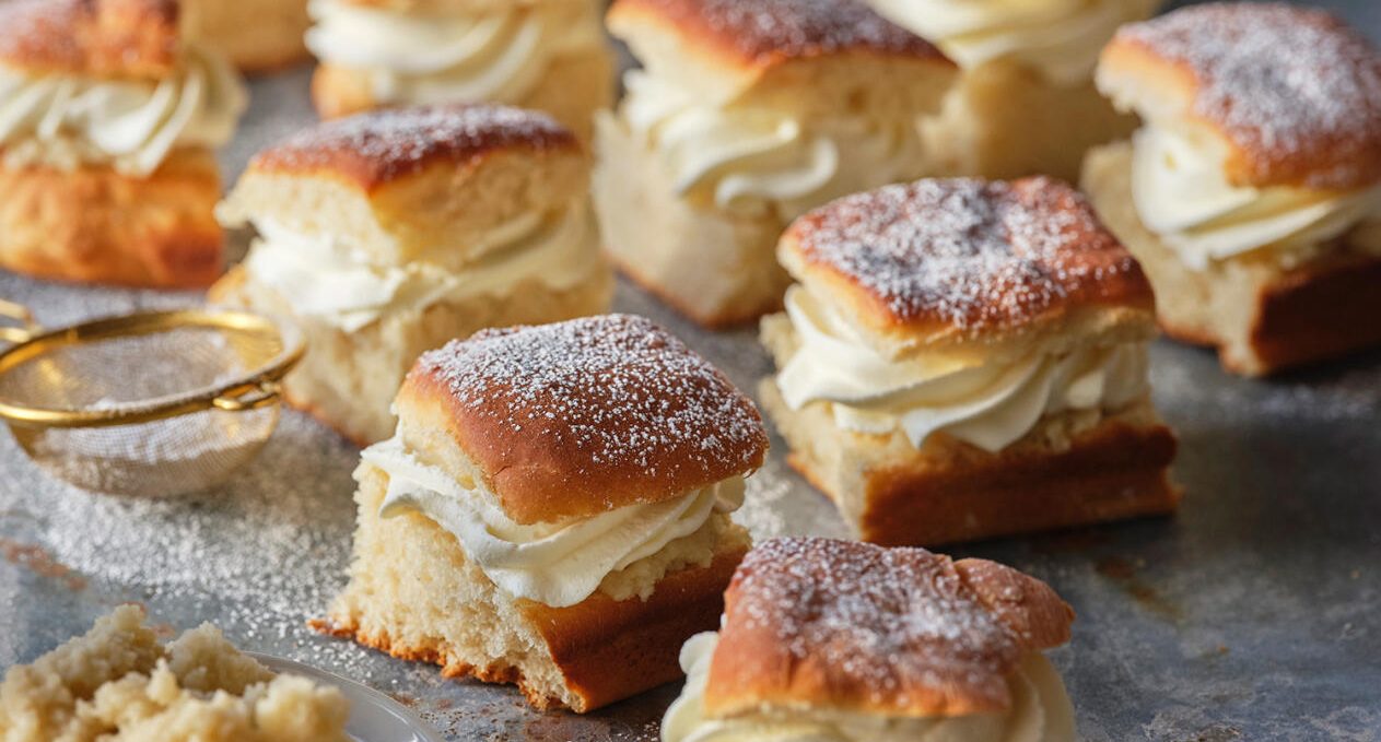 Semlor i långpanna