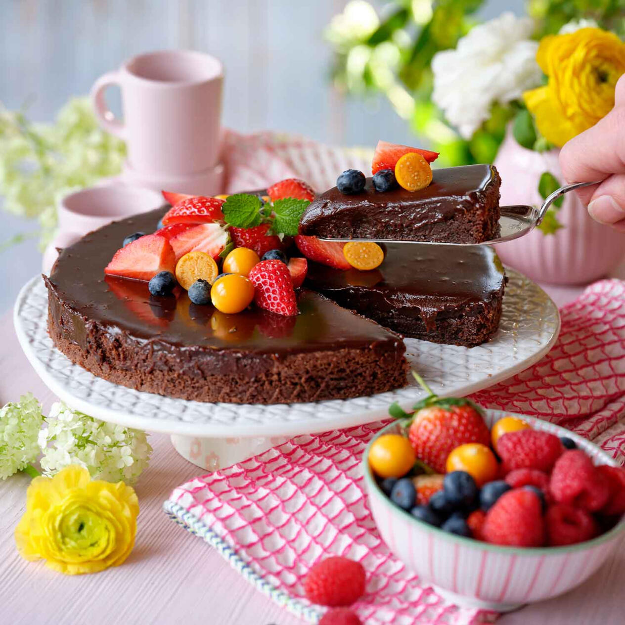 Kladdkaka med fudgetopp