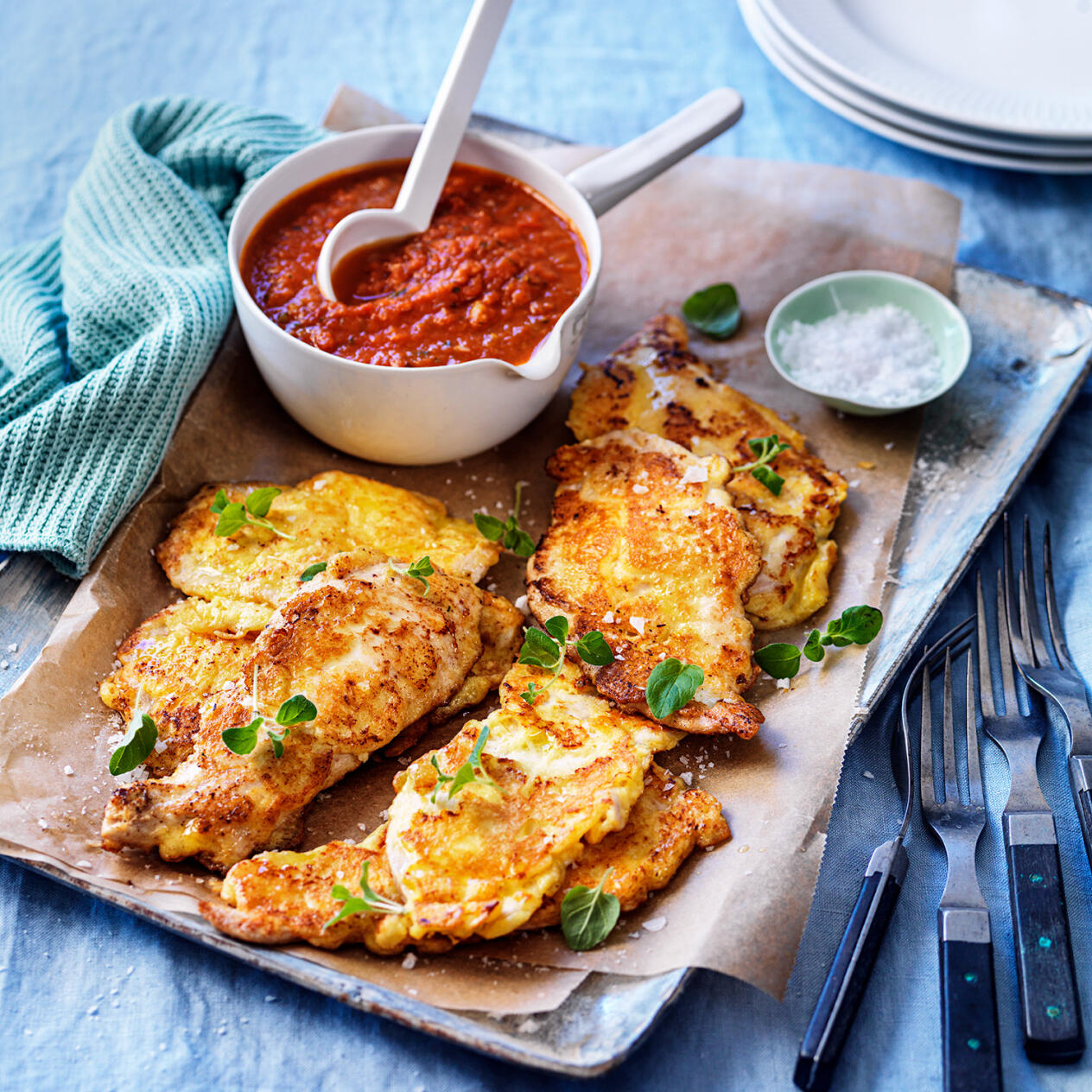 Kycklingpiccata med tomatsås