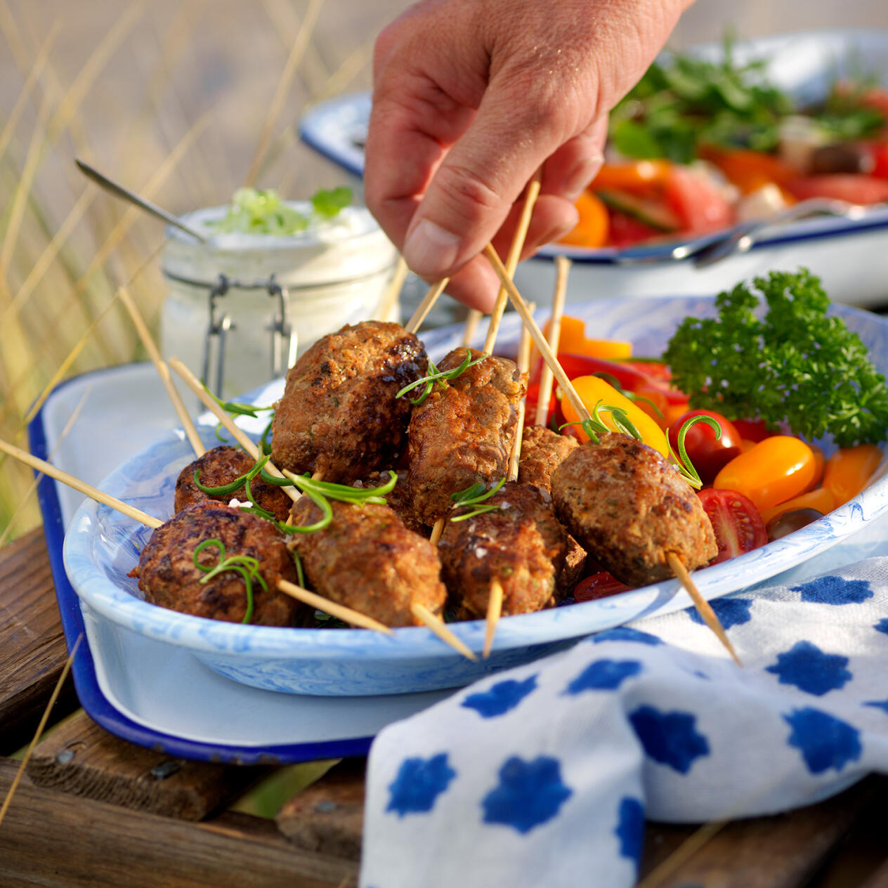 Kryddiga lammfärsspett