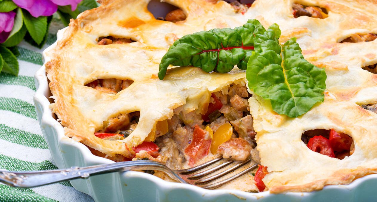 Kycklingpaj med paprika och svamp